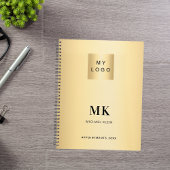 Gold Black Monogram Initials Business 2026 Planer