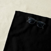 Gold & Black Monogram Modern Minimalistisch Strandtuch (Beispiel)