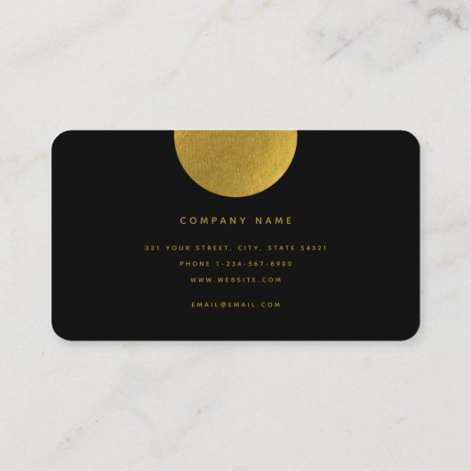 Gold & Black Monogram Modern Minimalistisch Visitenkarte (Rückseite)