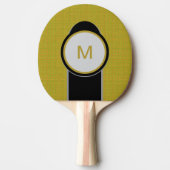 Gold Black Monogram Tischtennis Schläger (Vorderseite)