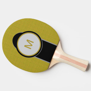 Gold Black Monogram Tischtennis Schläger