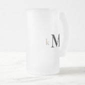 Gold & Black Monogram Wedding Mattglas Bierglas (VorderseiteRechts)