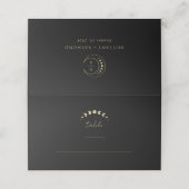 Gold Black Moon Wedding Platzkarte (Außenseite Aufgefaltet)