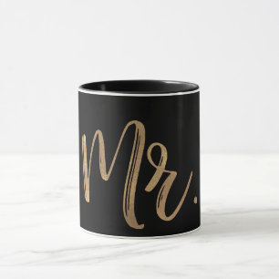 Gold & Black MR. Typografie Moderne Minimal Schrif Tasse