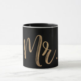 Gold & Black MR Typografie Moderne Minimalart Tasse