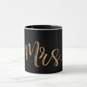 Gold & Black MRS. Typografie modern minimalistisch Tasse
