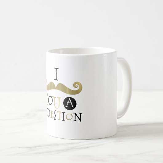 Gold Black Mustache Kaffeetasse (VorderseiteRechts)