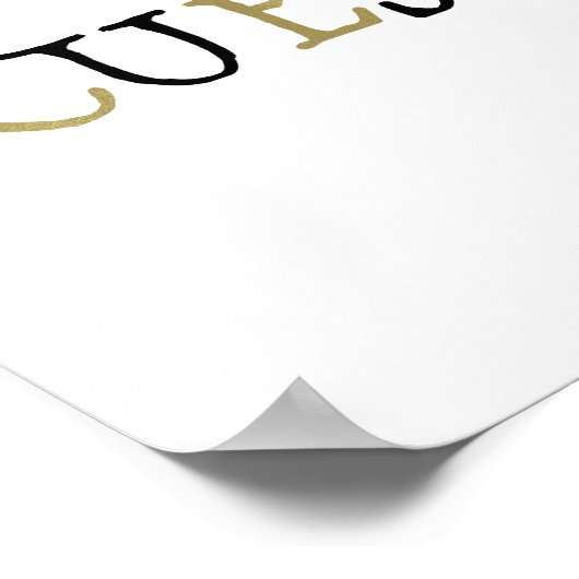 Gold Black Mustache Poster (Ecke)