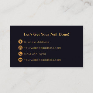 Gold Black Nail Tech Visitenkarte