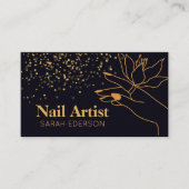 Gold Black Nail Tech Visitenkarte (Vorderseite)