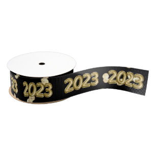 Gold Black New Years Diamond Glitzer Confetti Ripsband