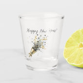 Gold Black New Year's Eve Day Celebration Schnapsglas (Vorderseite)