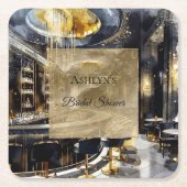 Gold Black Night Club Party Brautparty Rechteckiger Pappuntersetzer (Vorderseite)