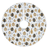 Gold Black Nordic Christmas Tree Bulbs Muster Polyester Weihnachtsbaumdecke (Vorderseite)