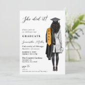 Gold Black Nurse Foto Sie tat es Abschluss Einladung (Stehend Vorderseite)