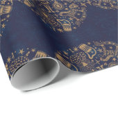 Gold & Black Nutcracker Fairies Wrapping Paper Geschenkpapier (Rolleneckpunkt)