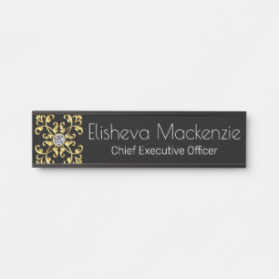 Gold Black Office Door Signature Signature Name Pl Türschild