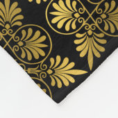Gold Black Old Greece Meander Muster Fleecedecke (Ecke)