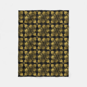 Gold Black Old Greece Meander Muster Fleecedecke