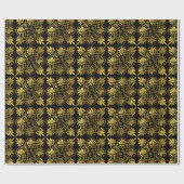 Gold Black Old Greece Meander Muster Geschenkpapier (Flach)