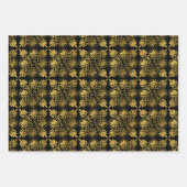 Gold Black Old Greece Meander Muster Geschenkpapier Set (Vorderseite 3)