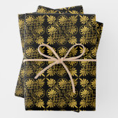Gold Black Old Greece Meander Muster Geschenkpapier Set (Beispiel)