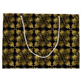 Gold Black Old Greece Meander Muster Große Geschenktüte (Rückseite)