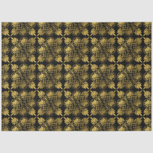 Gold Black Old Greece Meander Muster Seidenpapier