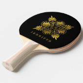 Gold Black Old Greece Monogram Tischtennis Tischtennis Schläger (Vorderseite)