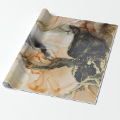 Gold Black Orange Abstrakt Geschenkpapier (Ungerollt)