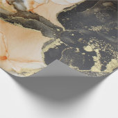 Gold Black Orange Abstrakt  Geschenkpapier (Ecke)