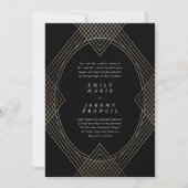 Gold Black Oval Geometric Simple Modern Gatsby Einladung (Vorderseite)