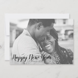 Gold & Black Paint Happy New Year Foto Card Feiertagskarte