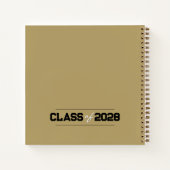 Gold & Black Pawprint Abschluss Gästebuch Notizblock (Rückseite)