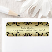 Gold Black Personalisiert Address Labels Wirbel (Insitu)