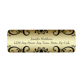 Gold Black Personalisiert Address Labels Wirbel