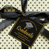 Gold Black Personalisiert Chic Graduation Party Geschenkanhänger