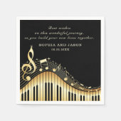Gold & Black Piano Napkins Serviette (Vorderseite)