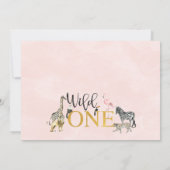 Gold Black Pink Wild One Safari Dankeschön Karte (Rückseite)