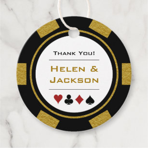 Gold Black Poker Chips Vielen Dank Vegas Wedding Geschenkanhänger