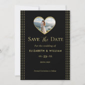 Gold & Black Polka Dot Personalisierte Hochzeit Save The Date (Vorderseite)
