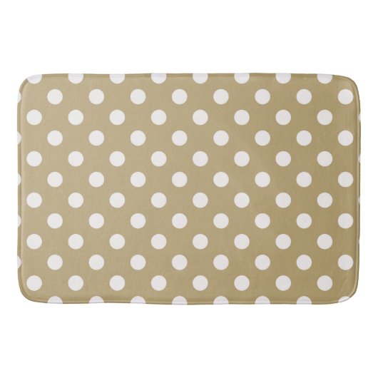 Gold & Black Polka Dots Dot Badematte (Vorderseite)