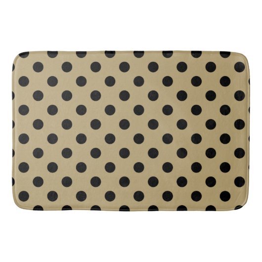 Gold & Black Polka Dots Dot Badematte (Vorderseite)