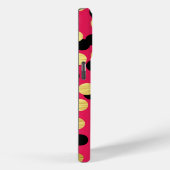 Gold & Black Polka Punkte auf Hot Pink Case-Mate iPhone Hülle (Rückseite / Rechts)