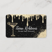 Gold Black Private Party Barkeeper Business Card Visitenkarte (Vorderseite)