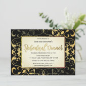 Gold Black Probe Dinner Einladung (Stehend Vorderseite)