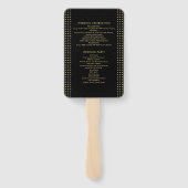 Gold & Black Punkte personalisierte Hochzeit Fächer (Rückseite)