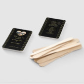 Gold & Black Punkte personalisierte Hochzeit Fächer (Non-assembled)