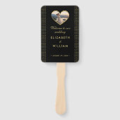 Gold & Black Punkte personalisierte Hochzeit Fächer (Vorderseite)