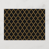 Gold Black Quatrefoil Pattern Postkarte (Vorderseite)